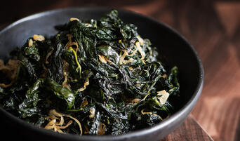Bowl of A.O.C.s Long-Cooked Cavolo Nero (Black Kale) 