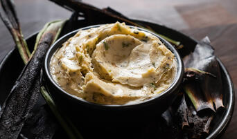 Charred Scallion Butter in a bowl.