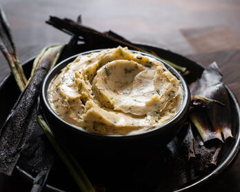 Charred Scallion Butter in a bowl.